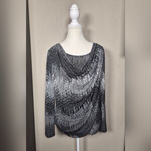 5 For $25✨ Womens Laura Small-Medium Long black white Grey longsleeve blouse top